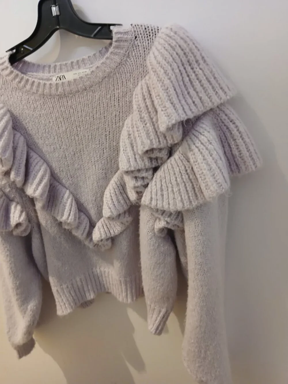 ZARA Lilac Ruffle Sweater - Picture 2 of 10